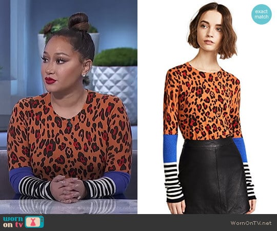 Leopard Sweater by Replica worn by Adrienne Houghton on The Real