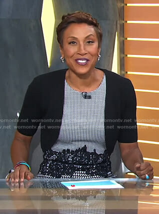 Robin’s houndtooth lace waist dress on Good Morning America