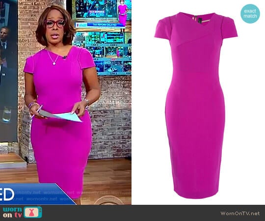 WornOnTV: Gayle’s purple asymmetric neck dress on CBS This Morning ...