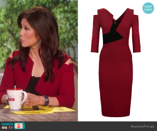 Kiverton Asymmetric Panel Dress by Roland Mouret worn by Julie Chen on The Talk