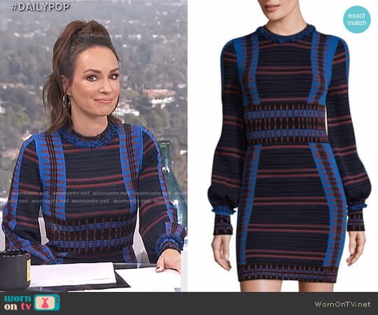 Multi-Stripe Bodycon Dress by Ronny Kobo worn by Catt Sadler on E! News