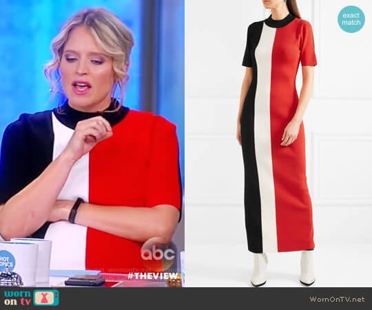 Clemence color-block stretch-knit dress by  Solace London worn by Sara Haines on The View