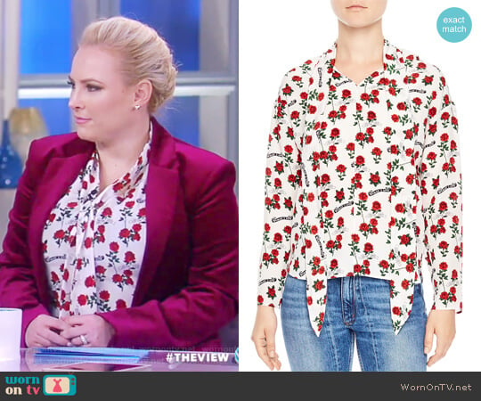 Bessie Silk Sash Top by Sandro worn by Meghan McCain on The View