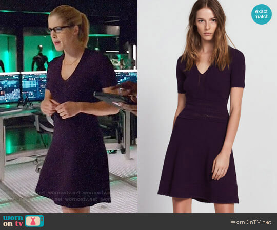 Sandro Betsy Dress worn by Felicity Smoak (Emily Bett Rickards) on Arrow