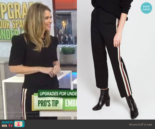 Side Stripe Track Pants by Sandro worn by Savannah Guthrie on Today