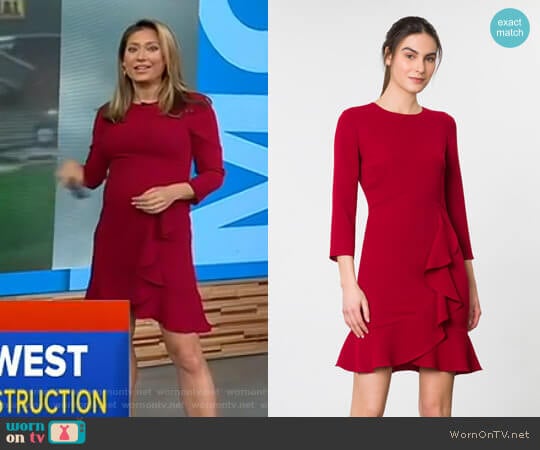 Stretch Crepe Leanach Dress by Shoshanna worn by Ginger Zee on Good Morning America