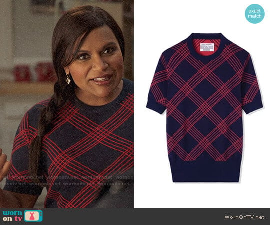 Tory Sport Performance Merino Short Sleeve Sweater worn by Mindy Lahiri (Mindy Kaling) on The Mindy Project