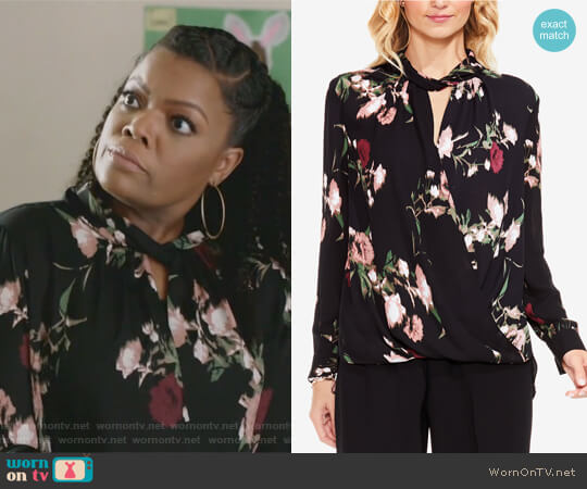 Windswept Bouquet Printed Wrap Top by Vince Camuto worn by Dina Rose (Yvette Nicole Brown) on The Mayor