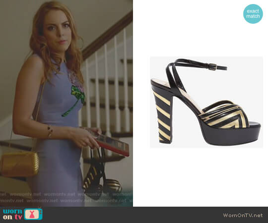 Fever Leather Platform Sandals by Valentino worn by Fallon Carrington (Elizabeth Gillies) on Dynasty