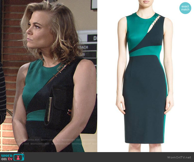 Versace Collection Staple Detail Cutout Dress worn by Phyllis Newman (Gina Tognoni) on The Young and the Restless