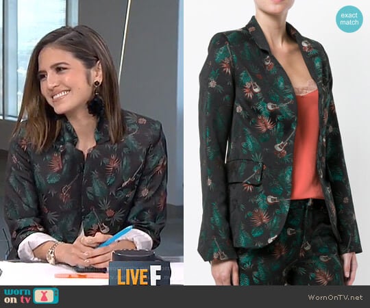 Guitar and Jungle Print Blazer by Zadig & Voltaire worn by Erin Lim on E! News