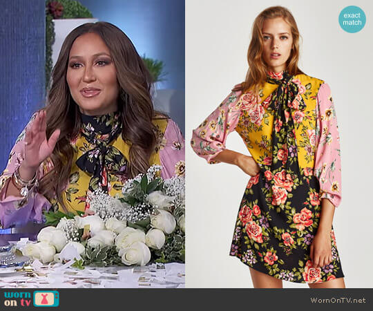 Floral Patchwork Dress by Zara worn by Adrienne Houghton on The Real