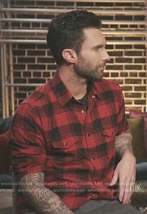 Adam Levine’s red plaid shirt on The Voice