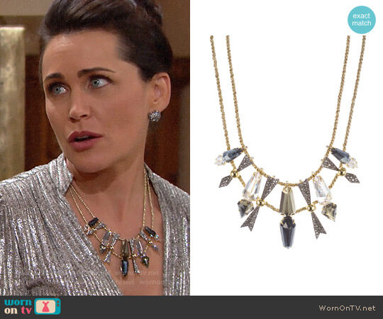 Alexis Bittar Accent Bib Necklace worn by Quinn Fuller (Rena Sofer) on The Bold and the Beautiful