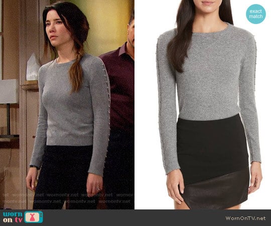 Alice + Olivia Sparrow Sweater worn by Steffy Forrester (Jacqueline MacInnes Wood) on The Bold and the Beautiful