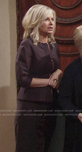 Ashley’s purple peplum jacket on The Young and the Restless