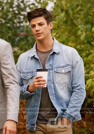 Barry's distressed denim jacket on The Flash