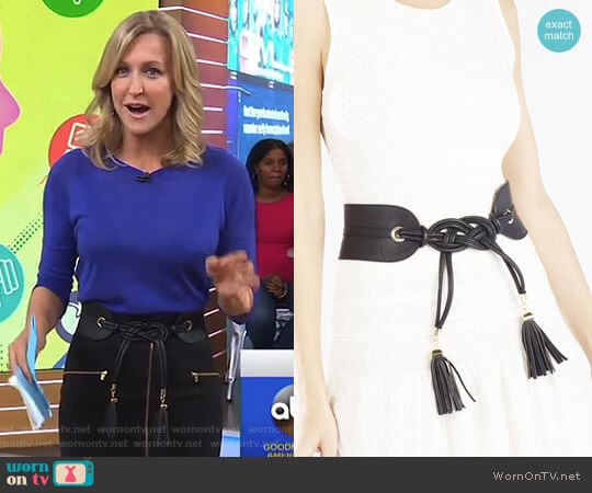 Tie Tassel Belt by Bcbgmaxazria worn by Lara Spencer on Good Morning America