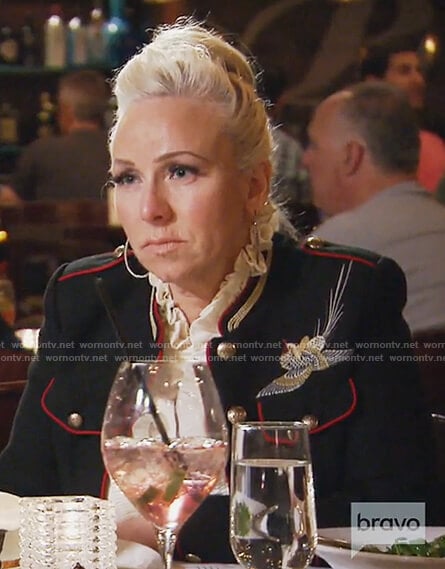 Margaret’s black embroidered blazer on The Real Housewives of New Jersey