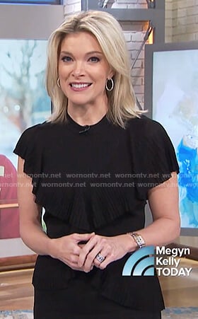 Megyn’s black ribbed ruffle dress on Megyn Kelly Today