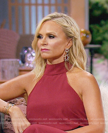 Tamra’s burgundy high neck jumpsuit on The Real Housewives of OC
