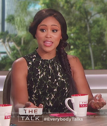 Eve’s camo print sleeveless dress on The Talk