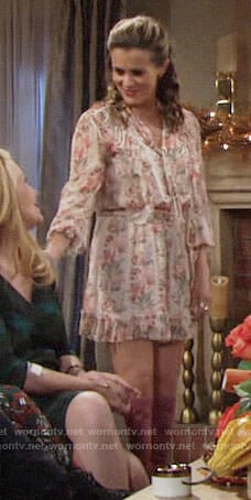 Chelsea’s floral Thanksgiving romper on The Young and the Restless