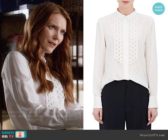 Chloe Silk Crepe De Chine Scalloped Blouse  worn by Abby Whelan (Darby Stanchfield) on Scandal