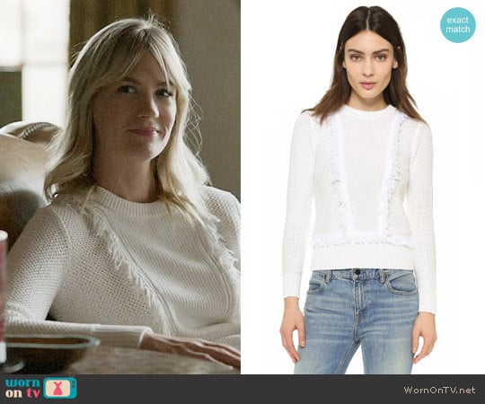 Club Monaco Martuska Fringe Sweater worn by Melissa Shart (January Jones) on Last Man On Earth