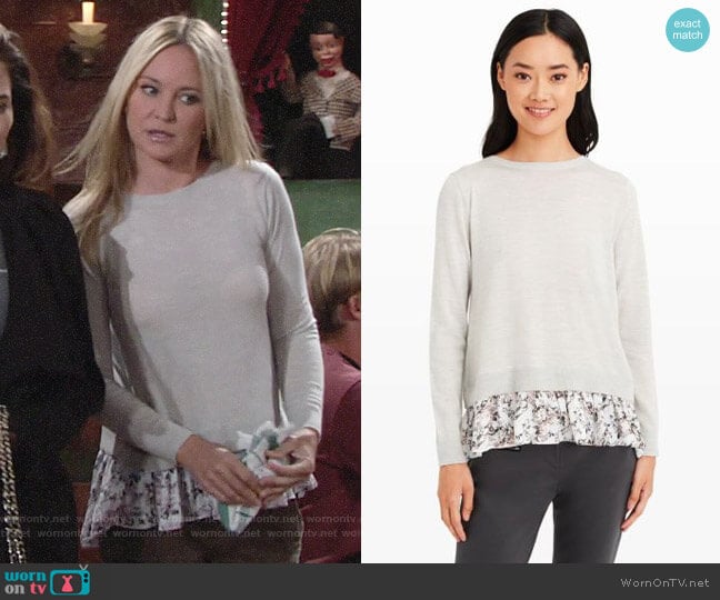 Club Monaco Arlietta Sweater worn by Sharon Newman (Sharon Case) on The Young and the Restless