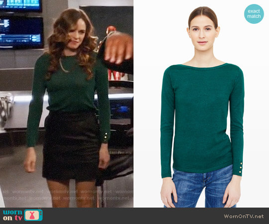 Club Monaco Lana Button Sweater worn by Caitlin Snow (Danielle Panabaker) on The Flash