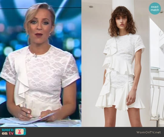 Phase Short Sleeve Dress by C/Meo Collective worn by Carrie Bickmore on The Project