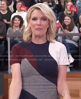 Megyn’s colorblock sheath dress on Megyn Kelly Today