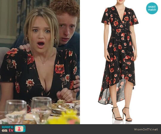 Floral Print Wrap Dress by Cotton Candy LA worn by Clementine Hughes (Hunter King) on Life in Pieces