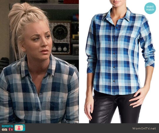 Current Elliott The Slim Boy Shirt in Billie Plaid worn by Penny Hofstadter (Kaley Cuoco) on The Big Bang Theory