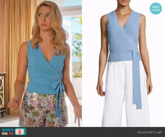 Diane von Furstenberg Sleeveless Wrap Sweater worn by Petra Solano (Yael Grobglas) on Jane the Virgin