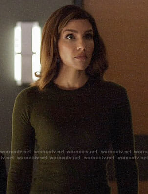 Dinah's dark green sweater on Arrow