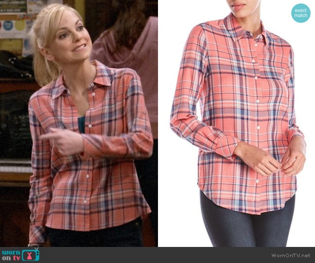 Pink Plaid Shirt by Elizabeth and James worn by Christy Plunkett (Anna Faris) on Mom