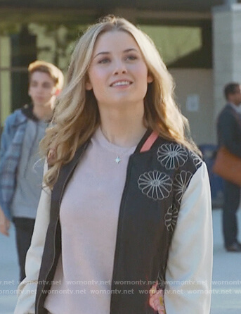 Karolina’s embroidered bomber jacket on Marvel’s Runaways