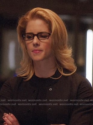 Felicity’s black bomber jacket on Arrow