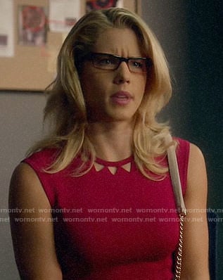 Felicity’s pink dress with triangle cutouts on Arrow