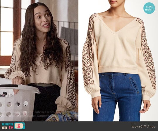 Free People Senorita Pullover worn by Erica Dundee (Cleopatra Coleman) on Last Man On Earth