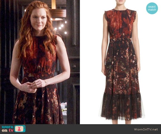 Fuzzi Print Tulle Plissé Hem Midi Dress worn by Abby Whelan (Darby Stanchfield) on Scandal