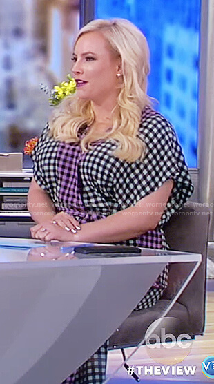 Meghan’s green and purple check jumpsuit on The View