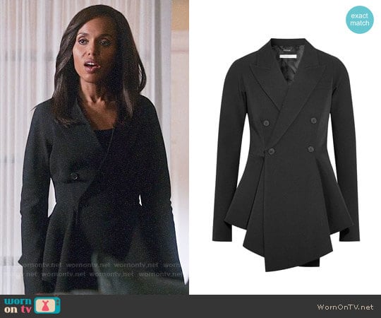 Givenchy Double-breasted grain de poudre wool peplum blazer worn by Olivia Pope (Kerry Washington) on Scandal