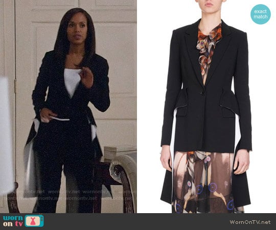 WornOnTV: Olivia’s black jacket with white ruffle on Scandal | Kerry ...