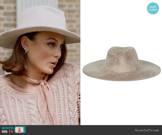 Gladys Tamez Millinery Gia Hat worn by Cristal Flores (Nathalie Kelley) on Dynasty