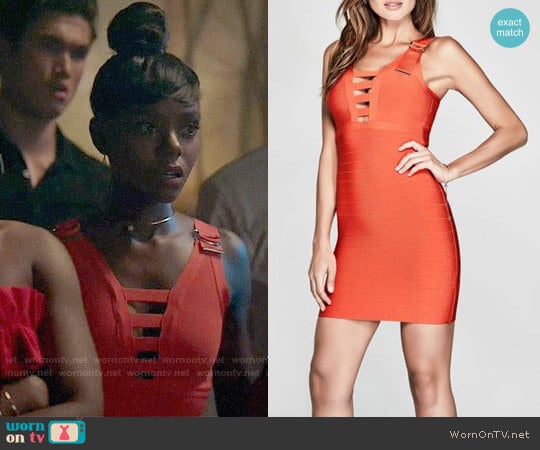 Guess Adriano Bandage Dress worn by Josie McCoy (Ashleigh Murray) on Riverdale