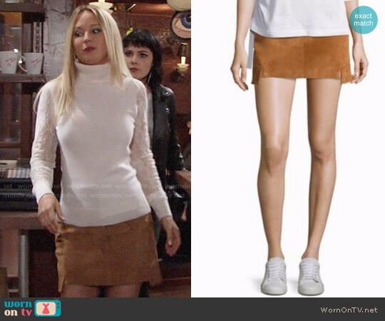 Helmut Lang Cargo Suede Mini Skirt worn by Sharon Newman (Sharon Case) on The Young and the Restless