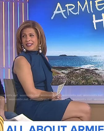 Hoda’s blue ruffled sleeveless dress on Today